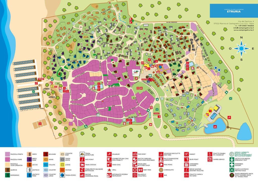 Kaart en plattegrond van Camping Etruria